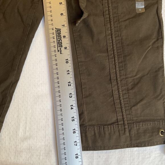 Arizona Jean Co. Women Capri Pants 3 Brown Cargo Button Tie 18" Inseam Outdoor - Picture 6 of 10